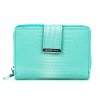 Malá dámská kožená peněženka na zip Jennifer Jones 5198 2 tyrkysová ModexaStyl (2)