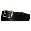 Dámský kožený opasek s ozdobnou ražbou černý Rovicky ZPD Z2 5GK ModexaStyl (2)