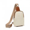 Malá náprsní crossbody kabelka béžová s hnědou Miss Lulu LB2356 BG BN ModexaStyl (2)
