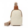 Malá náprsní crossbody kabelka béžová s hnědou Miss Lulu LB2356 BG BN ModexaStyl (3)