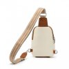 Malá náprsní crossbody kabelka béžová s hnědou Miss Lulu LB2356 BG BN ModexaStyl (9)
