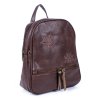 Dámský městský batůžek tmavě hnědý s výšivkou COSL001 ModexaStyl (3)