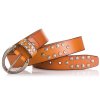Dámský kožený opasek s cvoky AB939 - oranžový 1