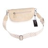 Dámská crossbody ledvinka s širokým popruhem béžová Jennifer Jones 3150 ModexaStyl (5)