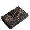 Dámská kožená peněženka s řezaným vzorem květů Sylvia Belmonte SLV192 černá ModexaStyl (2)