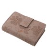 Dámská kožená peněženka s řezaným vzorem květů Sylvia Belmonte SLV192 béžová tmavá ModexaStyl (2)
