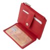 Kožené pouzdro na karty a peněženka na mince červená La Scala DG 71 RD ModexaStyl (6)