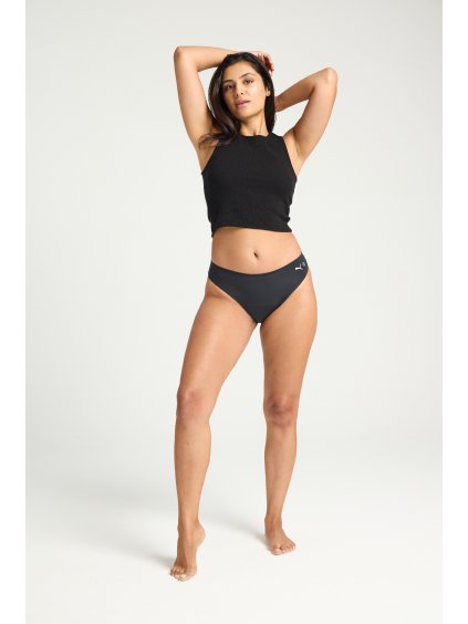 Menstruační kalhotky Puma x Modibodi Seamfree Bikini Moderate-Heavy Onyx Gray