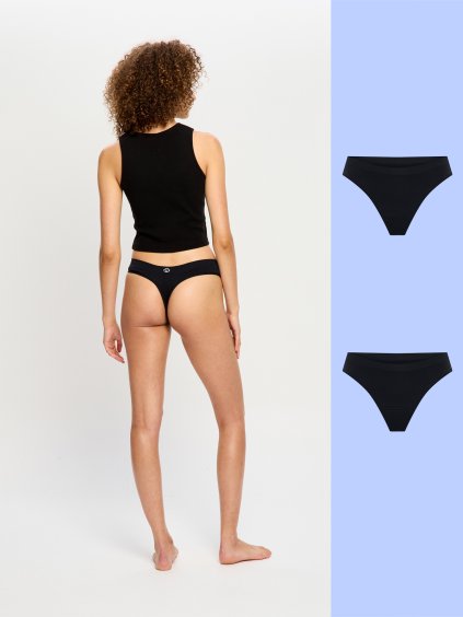SLTHLMBLAW MB Soft Stretch Seamless Thong 2 Pack Light Black 24 Gabriella S 10