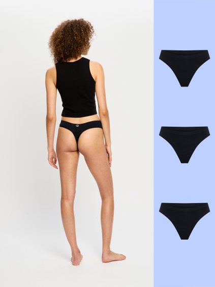 SLTHLMBLAW MB Soft Stretch Seamless Thong 3 Pack Light Black 24 Gabriella S 10