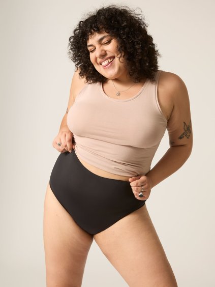 majtki menstruacyjne modibodi Recycled Seamfree Full Brief HO Black 2 model Carolina 18 2XL