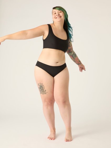 Stroje kąpielowe menstruacyjne modibodi Recycled Swimwear Bikini Brief LM Black 1 XL