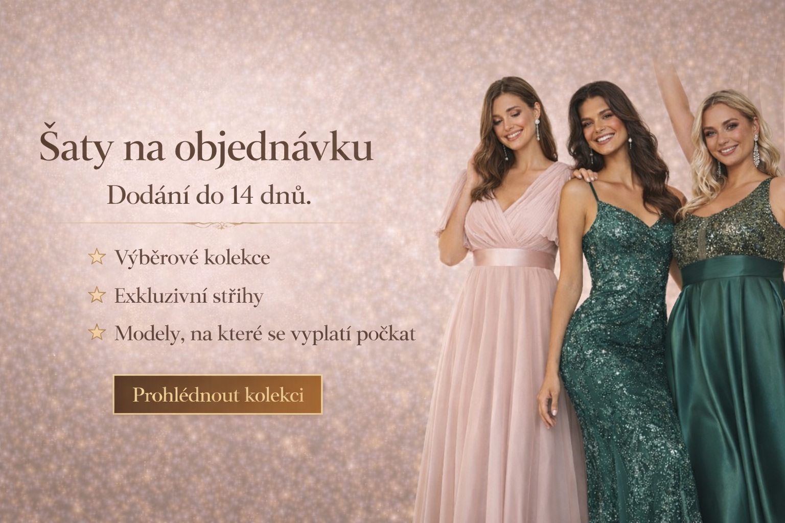 Šaty na objednávku - dodání 14 dnů