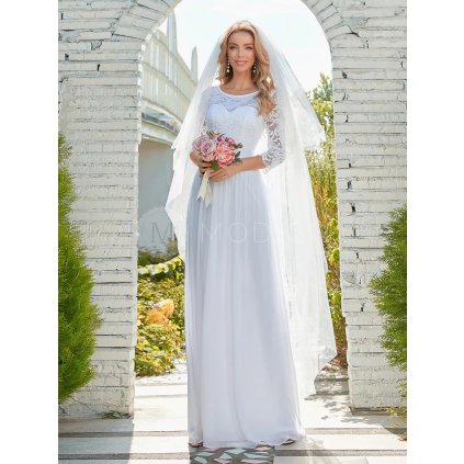 Svatební šaty s dlouhým rukávem Ever Pretty EP07412WH - Společenské šaty, plesové šaty a svatební šaty - Modion.cz