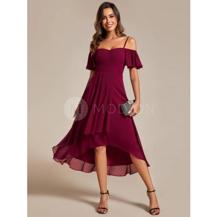 Asymetrické midi šaty červené Ever Pretty EG02103BD - Společenské šaty, plesové šaty a svatební šaty - Modion.cz