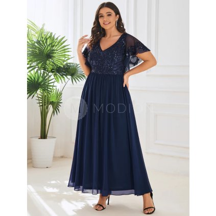 PLUS SIZE šaty na svatbu tmavě modré Ever Pretty EE01583NB - PLUS SIZE Společenské šaty, PLUS SIZE šaty na svatbu, PLUS SIZE plesové šaty a PLUS SIZE svatební šaty - Modion.cz