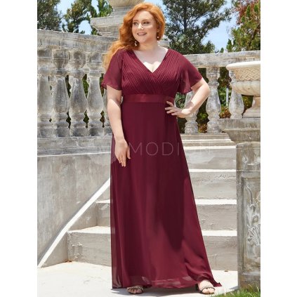 PLUS SIZE Společenské šaty červené Ever Pretty EP09890BD - PLUS SIZE Společenské šaty, PLUS SIZE šaty na svatbu, PLUS SIZE plesové šaty a PLUS SIZE svatební šaty - Modion.cz