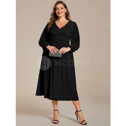 PLUS SIZE krátké společenské šaty černé Ever Pretty EG01929BK - PLUS SIZE Společenské šaty, PLUS SIZE šaty na svatbu, PLUS SIZE plesové šaty a PLUS SIZE svatební šaty - Modion.cz