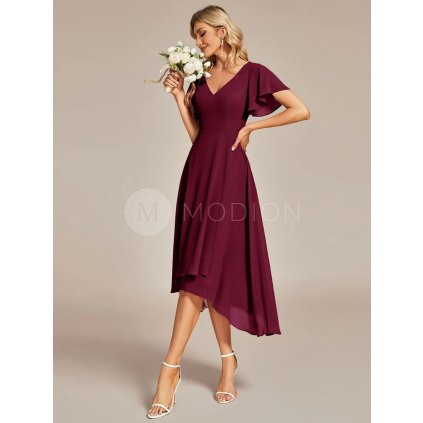 Červené asymetrické šaty Ever Pretty EG01756BD - Společenské šaty, šaty na svatbu, plesové šaty a svatební šaty - Modion.cz
