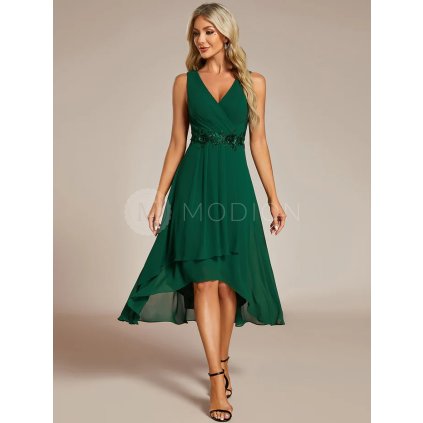 Zelené asymetrické šaty Ever Pretty EG41926DG - Společenské šaty, šaty na svatbu, plesové šaty a svatební šaty - Modion.cz