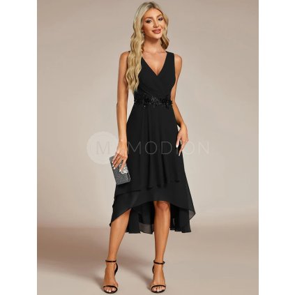 Černé asymetrické šaty Ever Pretty EG41926BK - Společenské šaty, šaty na svatbu, plesové šaty a svatební šaty - Modion.cz