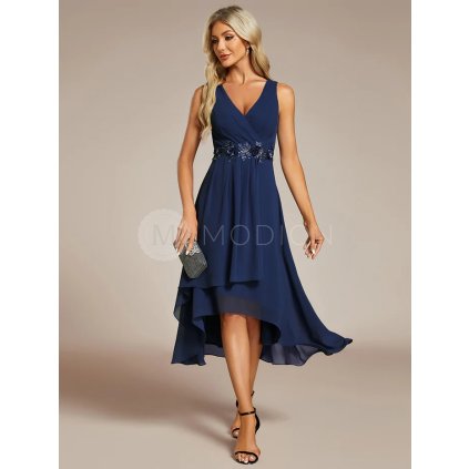 Tmavě modré asymetrické šaty Ever Pretty EG41926NB - Společenské šaty, šaty na svatbu, plesové šaty a svatební šaty - Modion.cz
