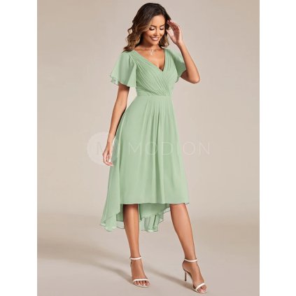 Plesové šaty mátově zelené krátké asymetrické – Ever Pretty EG01923MG