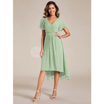 Společenské šaty mátově zelené krátké šifonové – Ever Pretty EG01923MG
