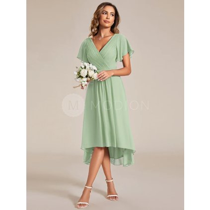 Šaty na svatbu mátově zelené krátké asymetrické – Ever Pretty EG01923MG