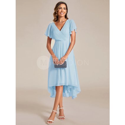 Společenské šaty světle modré krátké šifonové – Ever Pretty EG01923BL