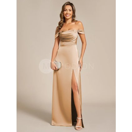 Společenské dlouhé šaty zlaté – Nocturna (přední pohled)