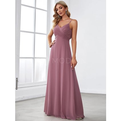 Společenské šaty starorůžové dlouhé šifonové – Ever Pretty ES80026OD