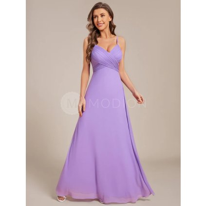 Společenské šaty levandulové dlouhé šifonové – Ever Pretty ES80026LV