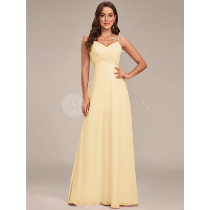 Společenské šaty světle žluté dlouhé šifonové – Ever Pretty ES80026YL