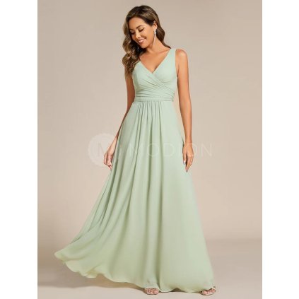 Společenské šaty mátově zelené dlouhé šifonové – Ever Pretty ES02355MG
