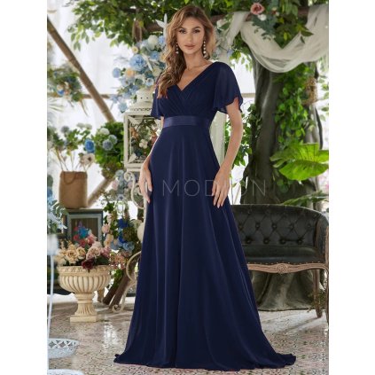 Společenské šaty dlouhé modré šifonové – Ever Pretty EP09890NB, prodává Modion.cz