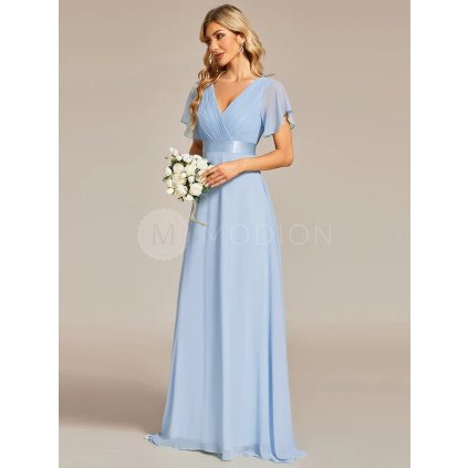 Večerní šaty dlouhé modré šifonové – Ever Pretty EP09890IB, prodává Modion.cz