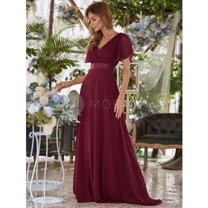 Společenské šaty dlouhé červené šifonové – Ever Pretty EP09890BD, prodává Modion.cz