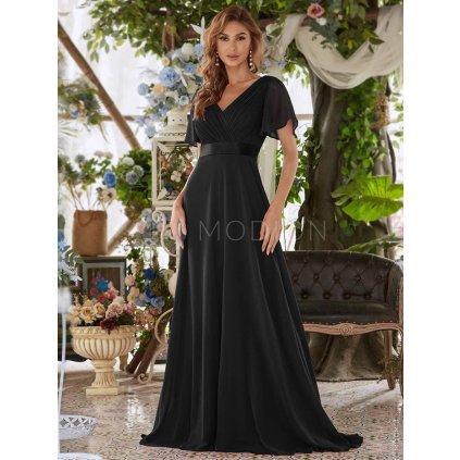 Společenské šaty dlouhé černé šifonové – Ever Pretty EP09890BK, prodává Modion.cz