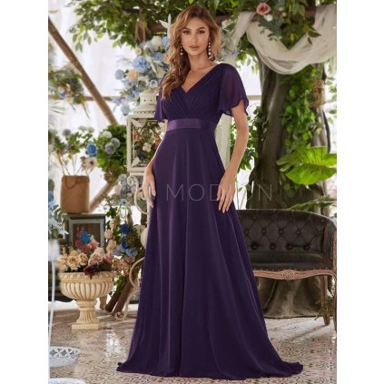 Společenské šaty dlouhé fialové šifonové – Ever Pretty EP09890DP, prodává Modion.cz