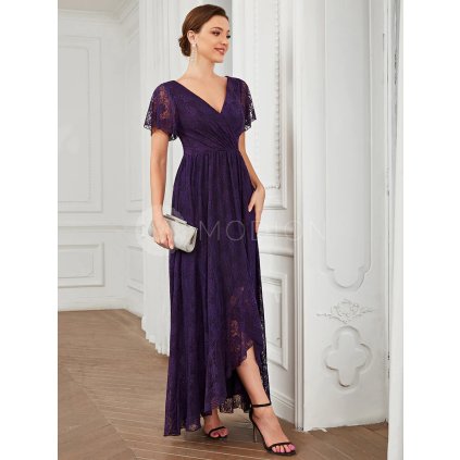 Společenské šaty světlé fialové dlouhé krajkové – Ever Pretty EE01489DP