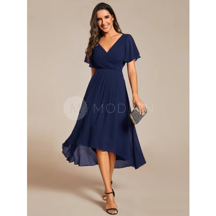 Společenské šaty tmavě modré krátké šifonové – Ever Pretty EG01923NB