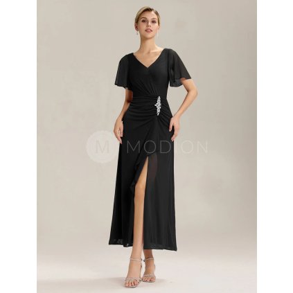 Společenské šaty dlouhé černé šifonové – Ever Pretty EM02323BK, prodává Modion.cz