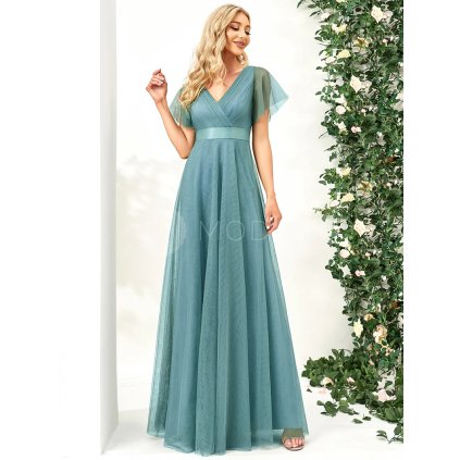 Společenské šaty dlouhé modré tylové – Ever Pretty EP07962DB, prodává Modion.cz