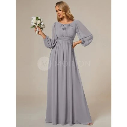 Společenské dlouhé šaty šedé – Leonessa (celkový pohled)