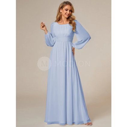 Společenské dlouhé šaty ledově modré – Leonessa (přední pohled)