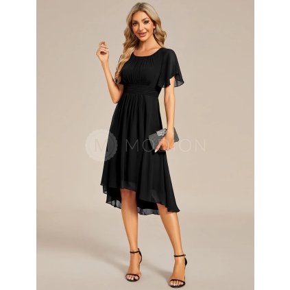 Společenské krátké šaty černé – Livia (přední pohled)