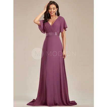 Společenské šaty dlouhé fialové šifonové – Ever Pretty EP09890DS, prodává Modion.cz