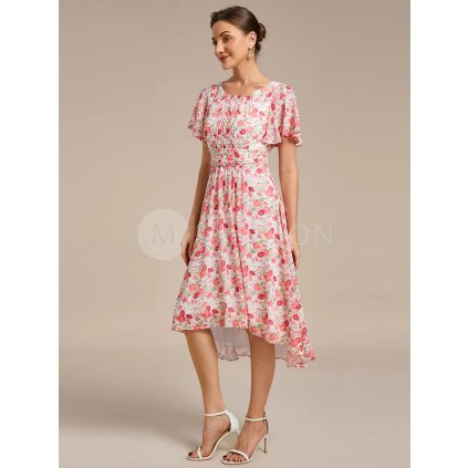 Společenské krátké šaty květované – Livia (přední pohled)