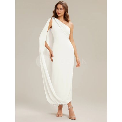 Společenské dlouhé šaty bílé – model (celkový pohled)